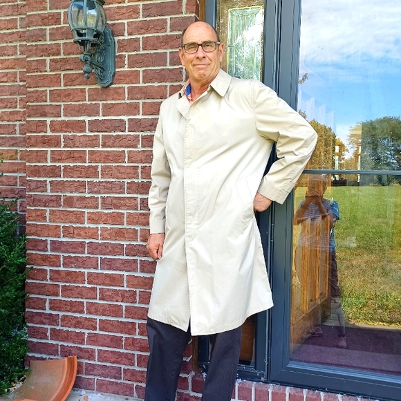 LONDON FOG VINTAGE RAIN COAT 46 LONG TAN - Picture 1 of 11